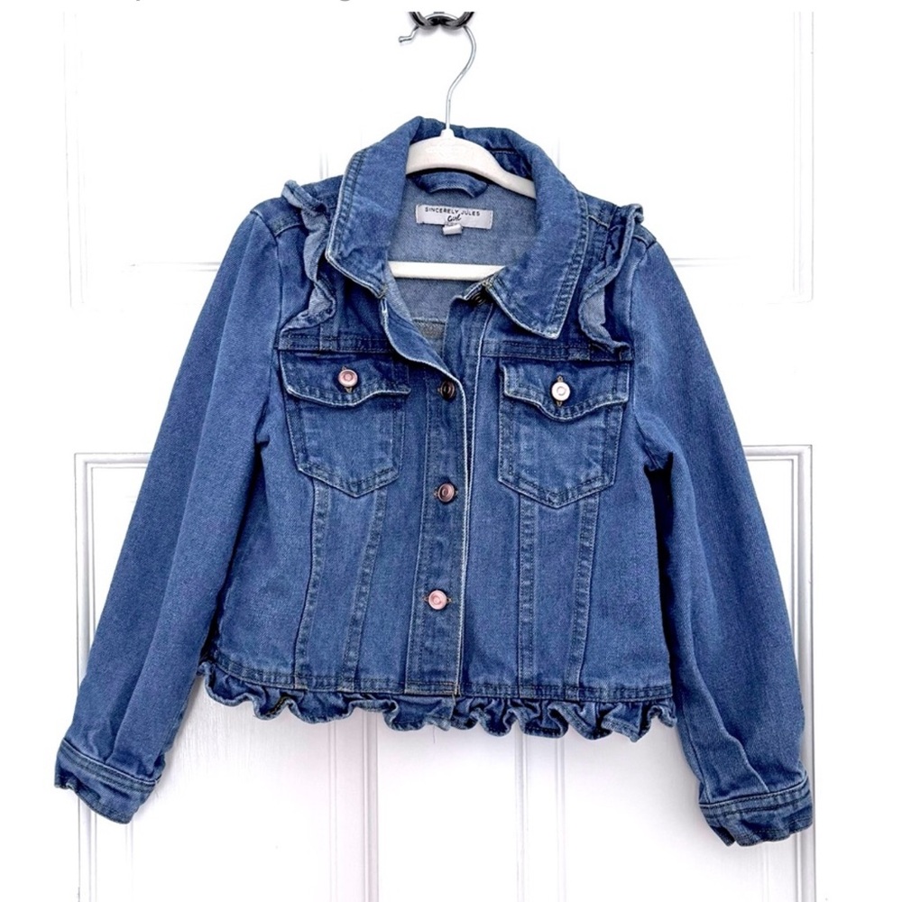Sincerely Jules Kids Baby Girl Denim Ruffle Jacket